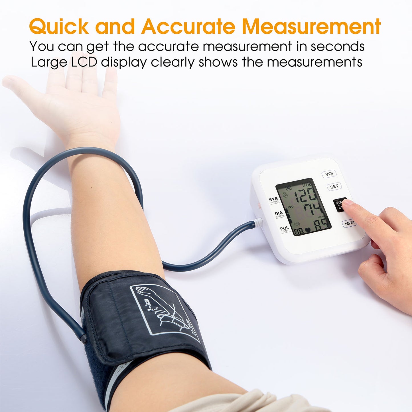 Arm Blood Pressure Monitor With Adjustable Cuff (8.7In-12.6In) Irregular Heartb