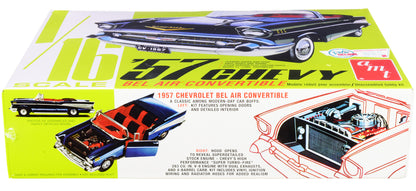 Skill 3 Model Kit 1957 Chevrolet Bel Air Convertible 2-in-1 Kit 1/16 Scale Model by AMT T&y