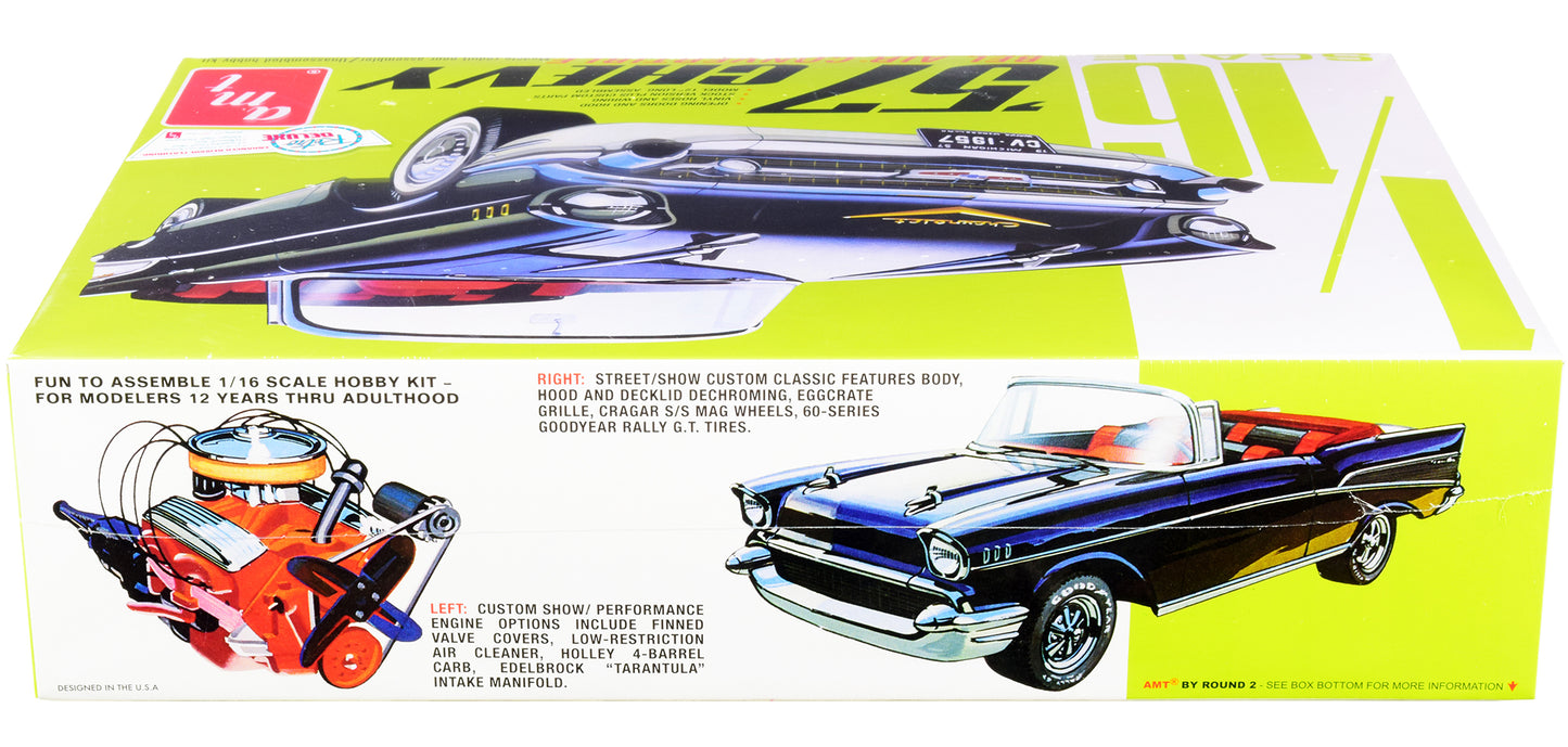 Skill 3 Model Kit 1957 Chevrolet Bel Air Convertible 2-in-1 Kit 1/16 Scale Model by AMT T&y