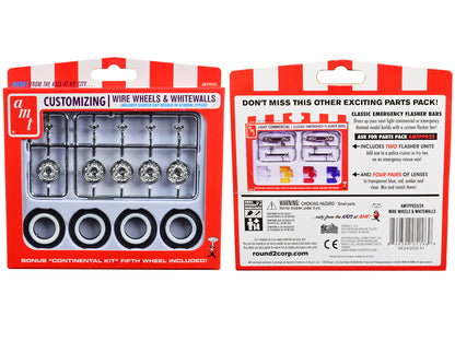 Skill 2 Model Kit Wire Wheels and Whitewall Tires Set of 5 Pieces for 1/25 Scale Models by AMT <h2>Skill AMT</h2> <p>High-quality diecast car perfect collectors enthusiasts. Features detailed interior