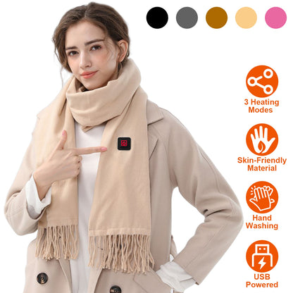 Electric Heated Winter Scarf Usb Heating Neck Wrap Unisex Shawl Soft Warm Scarv