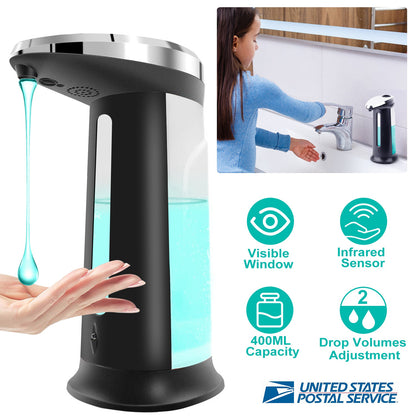 Automatic Soap Dispenser 400Ml/16.9Oz Anti-Slip Sensor Refillable Hand Gel Desk