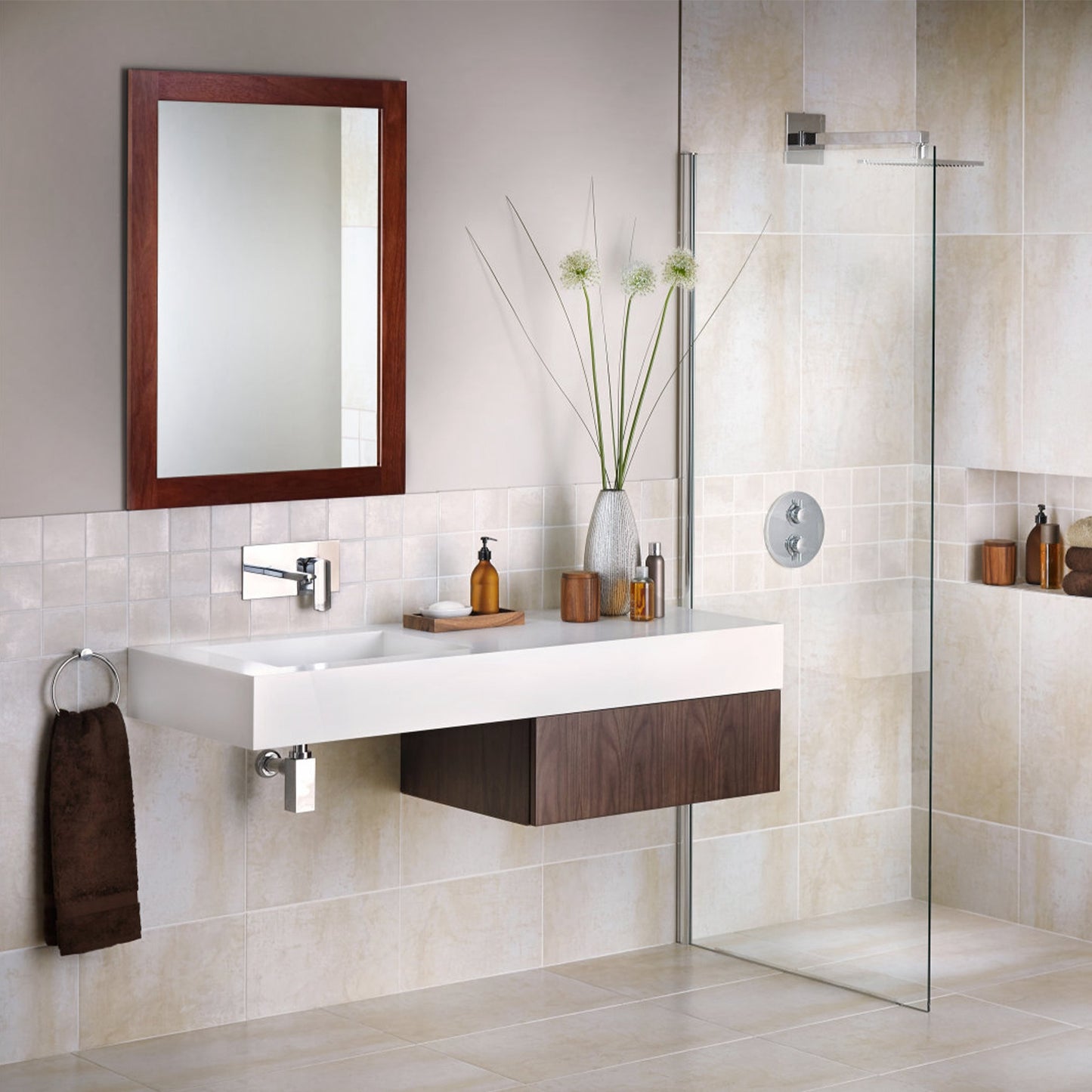 Wall Mount Mirror 11.8X15.7Inch Wood-Like Frame Rectangle Modern Hanging For Ba