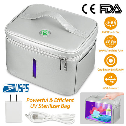 Imountek Uv Disinfection Bag, Portable Led Sanitizer Box Usb-Powered Travel Cle