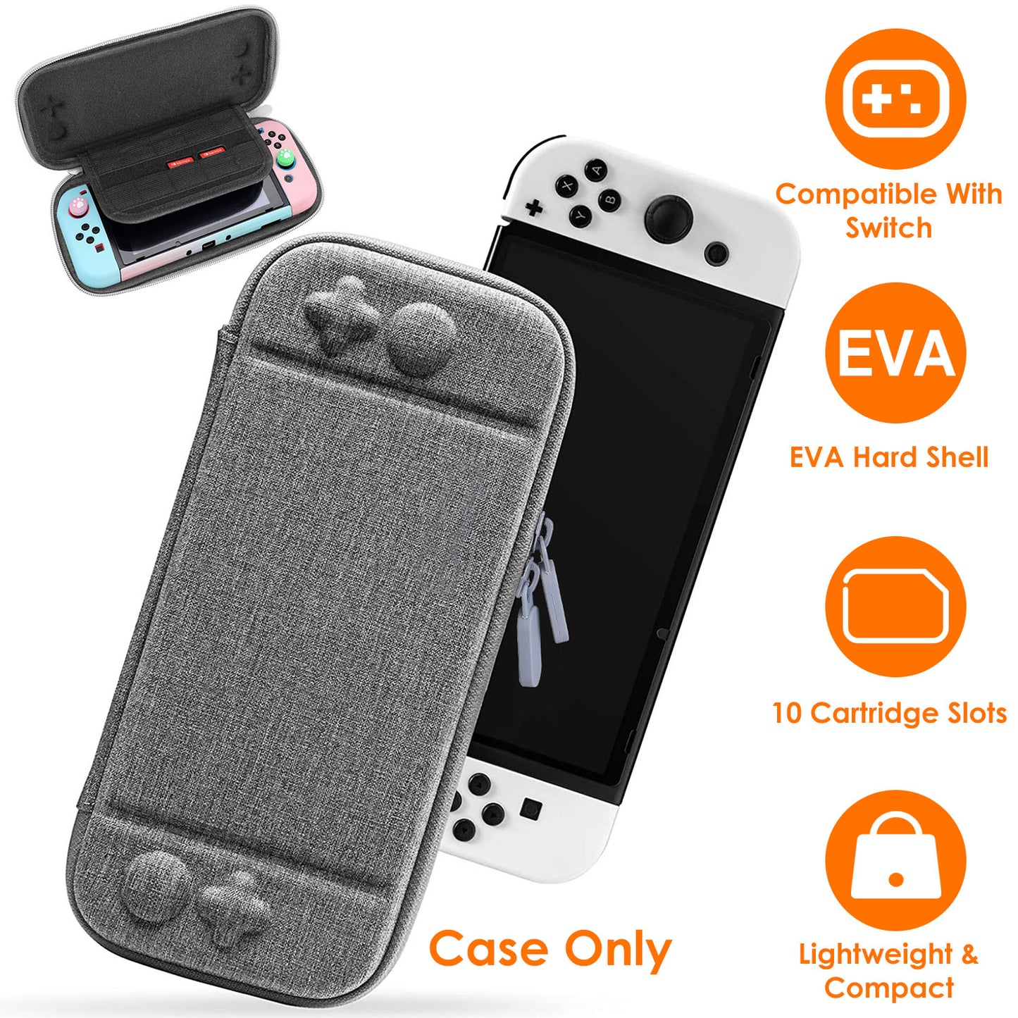 Carrying Case Compatible With Nintendo Switch Eva Hard Shell Console Storage Ba