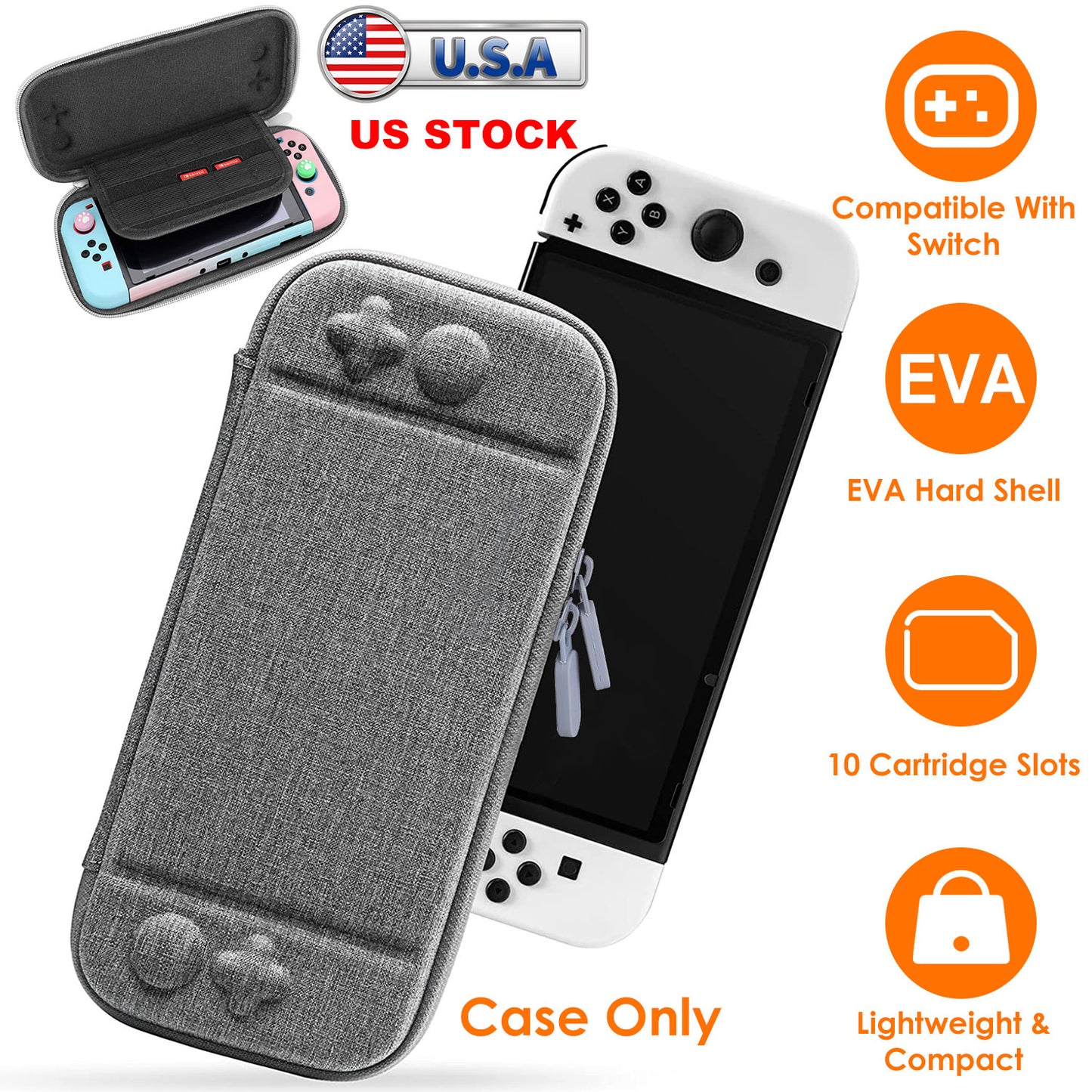 Carrying Case Compatible With Nintendo Switch Eva Hard Shell Console Storage Ba