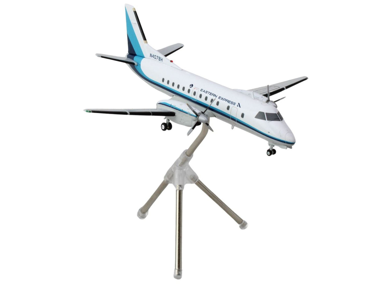 Saab 340A Commercial Aircraft "Eastern Express/Bar Harbor" (N407BH) White with Blue Stripes "Gemini 200" Series 1/200 Diecast Model Airplane by GeminiJets <h2>Saab GeminiJets</h2> <p>High-quality car