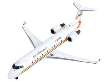Bombardier CRJ200 Commercial Aircraft "Air Wisconsin" White with Orange and Green Stripes 1/400 Diecast Model Airplane by GeminiJets <h2>Bombardier GeminiJets</h2> <p>High-quality car perfect for coll