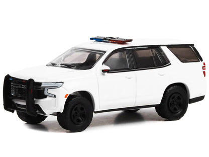 2022 Chevrolet Tahoe Police Pursuit Vehicle (PPV) White with Light Bar "Hot Pursuit" "Hobby Exclusive" Series 1/64 T&y Diecast Model Car by Greenlight