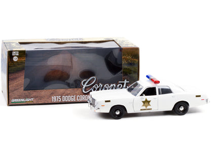 1975 Dodge Coronet White "Hazzard County Sheriff" 1/24 Diecast Model Car by Greenlight