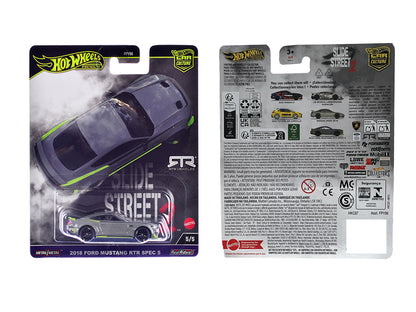 Hot Wheels 2018 Ford Mustang RTR Spec 5 Gray "Slide Street 2" Series Diecast Model Car by <h2>2018 Wheels</h2> <p>High-quality perfect for collectors and enthusiasts. Features detailed interior exteri