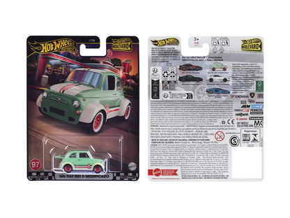 Hot Wheels 1960's Fiat 500 D Modificado Light Green with Stripes "Boulevard" Series Diecast Model Car by <h2>1960's Wheels</h2> <p>High-quality perfect for collectors and enthusiasts. Features detaile