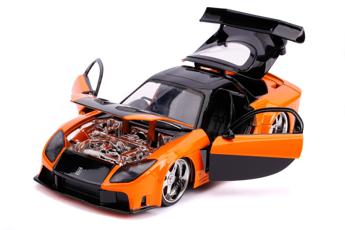 Han's Mazda RX-7 RHD Orange Black (2006) Movie 1/24 Diecast Model Car - Jada
