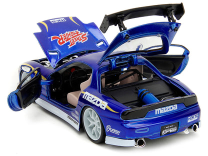 1993 Mazda RX-7 Candy Blue Metallic with Graphics and Chun-Li Diecast Figure "Street Fighter" Video Game "Anime Hollywood Rides" Series 1/24 Model Car by Jada <h2>1993 Jada</h2> <p>High-quality perfec