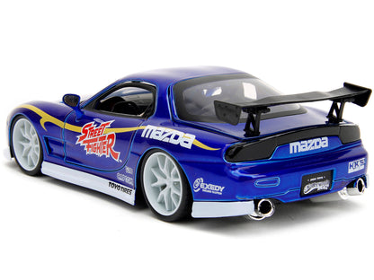 1993 Mazda RX-7 Candy Blue Metallic with Graphics and Chun-Li Diecast Figure "Street Fighter" Video Game "Anime Hollywood Rides" Series 1/24 Model Car by Jada <h2>1993 Jada</h2> <p>High-quality perfec