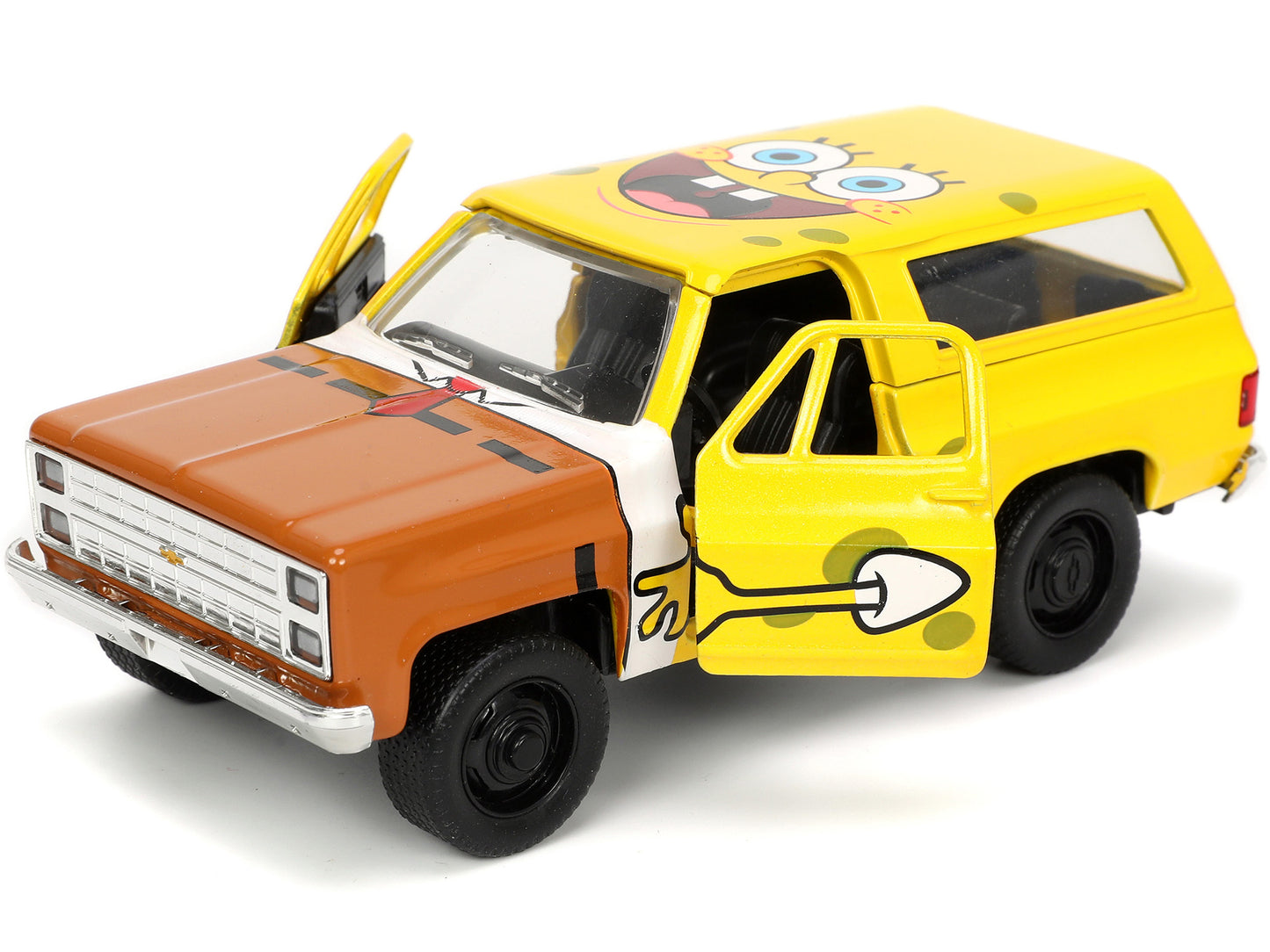 1980 Chevrolet K5 Blazer with SpongeBob SquarePants Diecast Figurine "Hollywood Rides" Series 1/32 Diecast Model Car by Jada