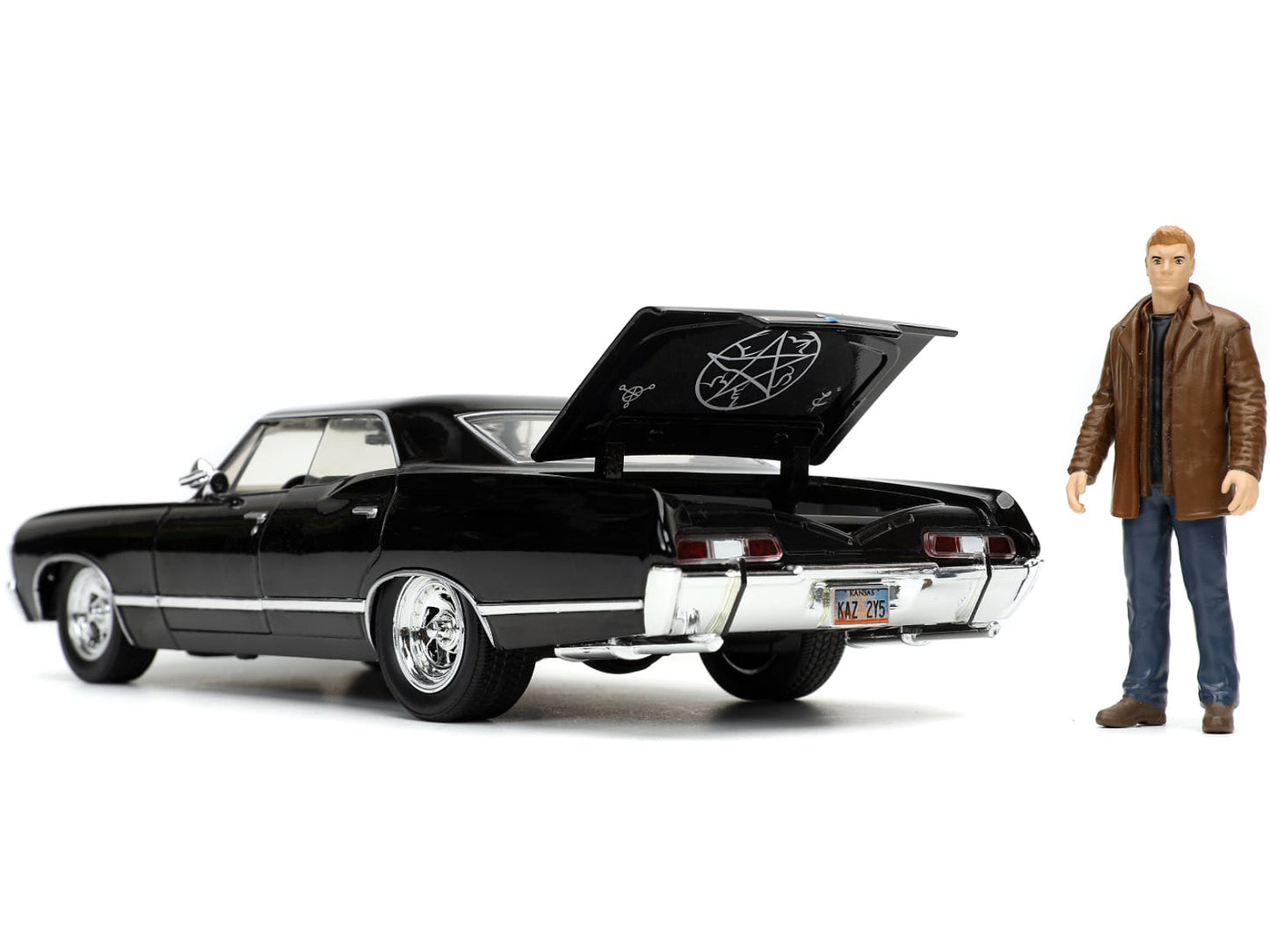 1967 Chevrolet Impala SS Sport Sedan Black and Dean Winchester Diecast Figurine "Supernatural" (2005-2020) TV Series "Hollywood Rides" 1/24 Model Car by Jada <h2>1967 Jada</h2> <p>High-quality perfect