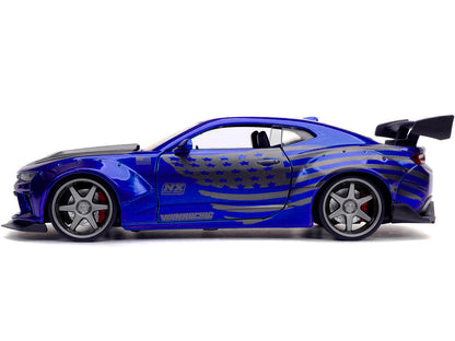 2016 Chevrolet Camaro Widebody Candy Blue with Gray Metallic Hood and American Flag Graphics "Bigtime Muscle" Series 1/24 Diecast Model Car by Jada <h2>2016 Jada</h2> <p>High-quality perfect for colle