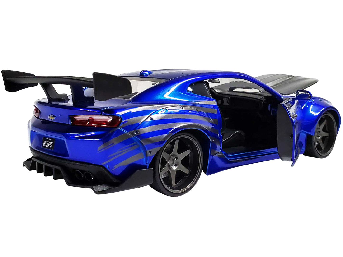 2016 Chevrolet Camaro Widebody Candy Blue with Gray Metallic Hood and American Flag Graphics "Bigtime Muscle" Series 1/24 Diecast Model Car by Jada <h2>2016 Jada</h2> <p>High-quality perfect for colle