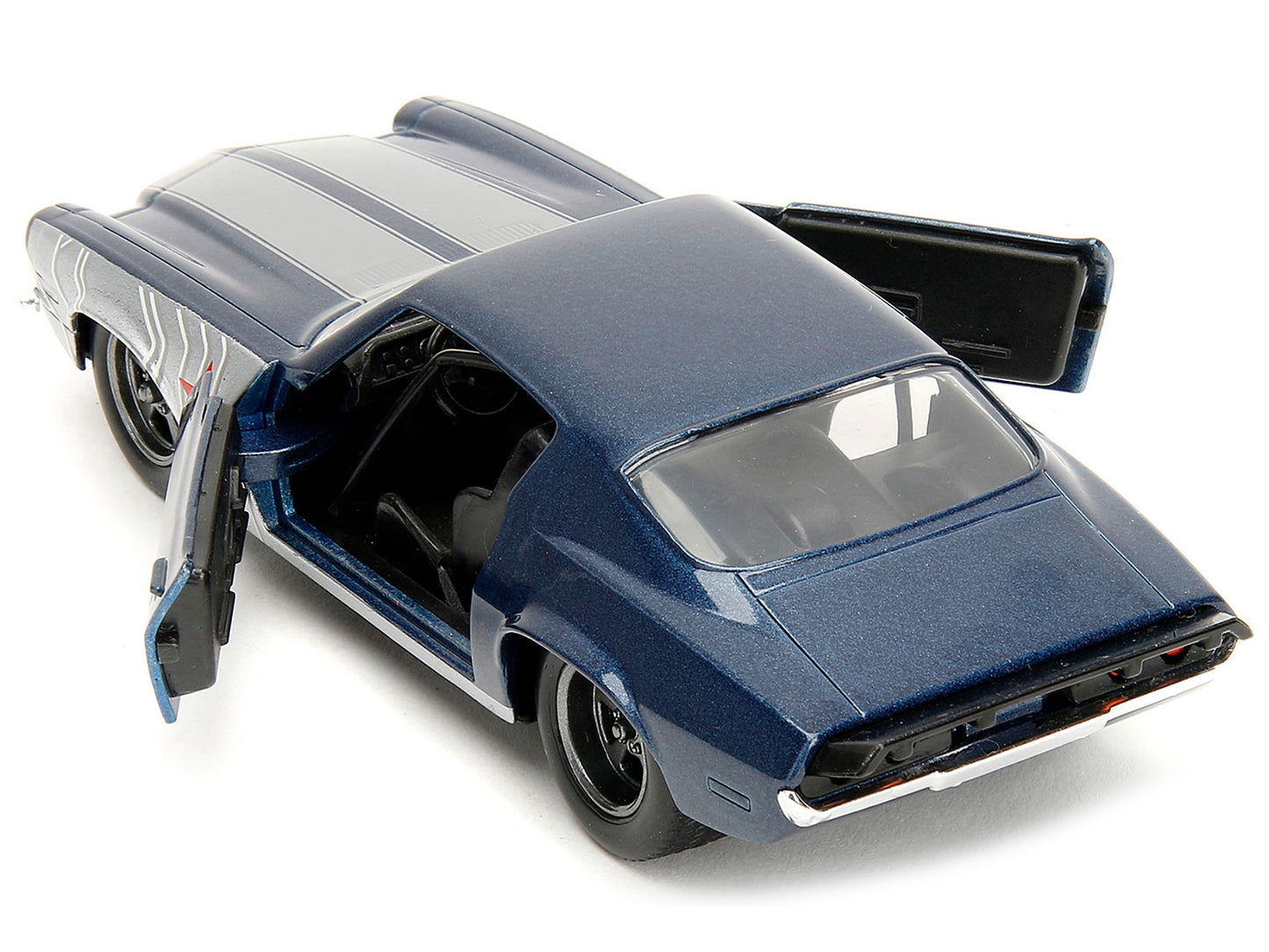 1973 Chevrolet Camaro Dark Blue Metallic with Gray Stripes and Winter Soldier Diecast Figure "Marvel Avengers" "Hollywood Rides" Series 1/32 Model Car by Jada <h2>1973 Jada</h2> <p>High-quality perfec