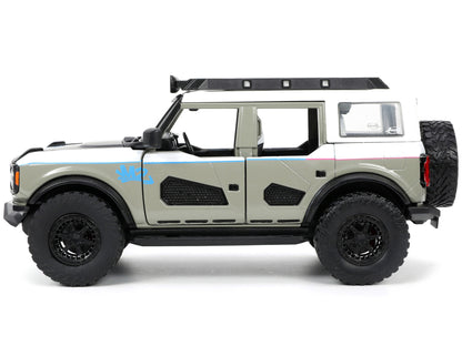 2021 Ford Bronco Gray and White with Matt Black Hood Roof Rack "M2 Motoring" "Just Trucks" Series 1/24 Diecast Model Car by Jada <h2>2021 Jada</h2> <p>High-quality perfect for collectors enthusiasts.