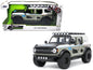 2021 Ford Bronco Gray and White with Matt Black Hood Roof Rack "M2 Motoring" "Just Trucks" Series 1/24 Diecast Model Car by Jada <h2>2021 Jada</h2> <p>High-quality perfect for collectors enthusiasts.