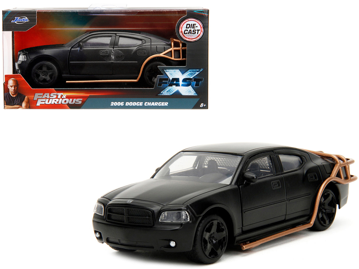 2006 Dodge Charger Matt Black with Outer Cage "Fast & Furious" Series 1/32 Diecast Model Car by Jada <h2>2006 Jada</h2> <p>High-quality perfect for collectors and enthusiasts. Features detailed interi