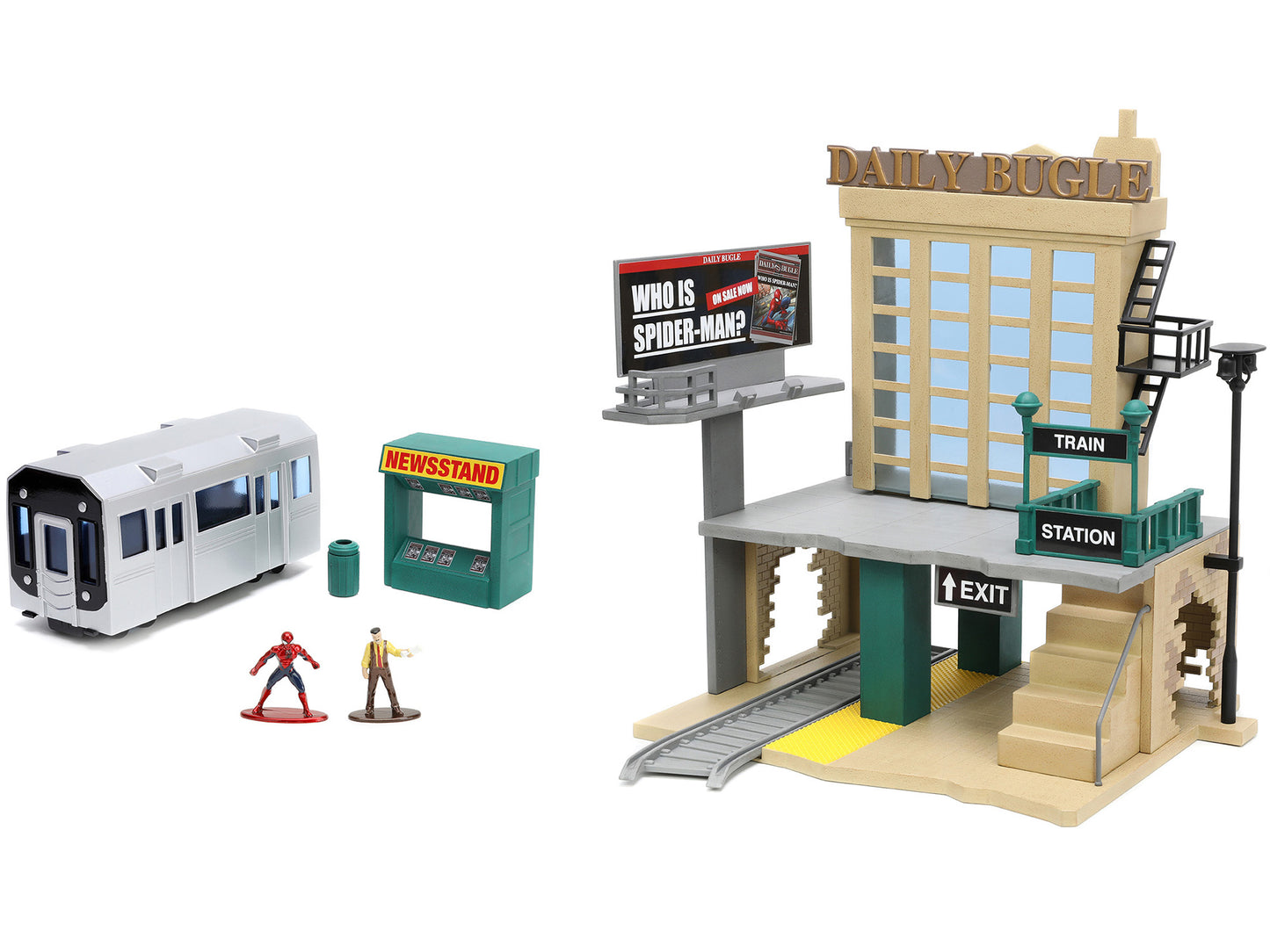 "Daily Bugle" and Subway Diorama Set with Spider-Man J. Jonah Jameson Diecast Figures "Marvel's Spider-Man" "Nano Scene" Series Models by Jada <h2>"Daily Jada</h2> <p>High-quality model car perfect fo