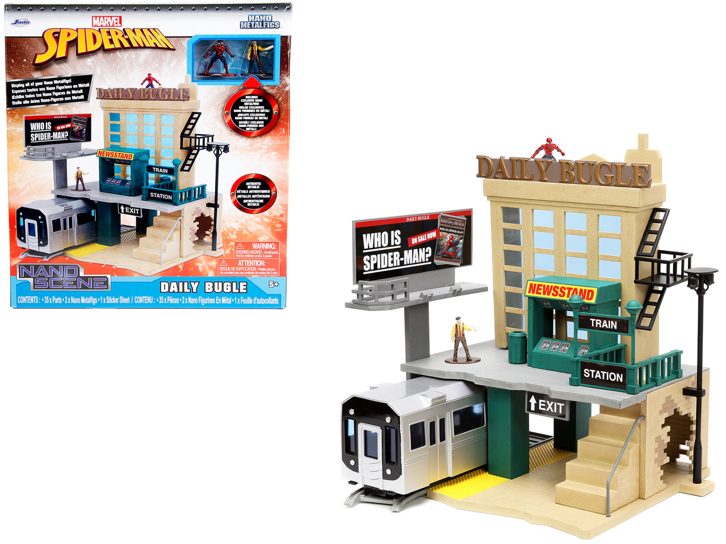 "Daily Bugle" and Subway Diorama Set with Spider-Man J. Jonah Jameson Diecast Figures "Marvel's Spider-Man" "Nano Scene" Series Models by Jada <h2>"Daily Jada</h2> <p>High-quality model car perfect fo