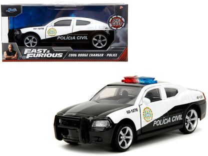 2006 Dodge Charger Police Black and White "Policia Civil" "Fast & Furious" Series 1/32 Diecast Model Car by Jada <h2>2006 Jada</h2> <p>High-quality perfect for collectors enthusiasts. Features detaile