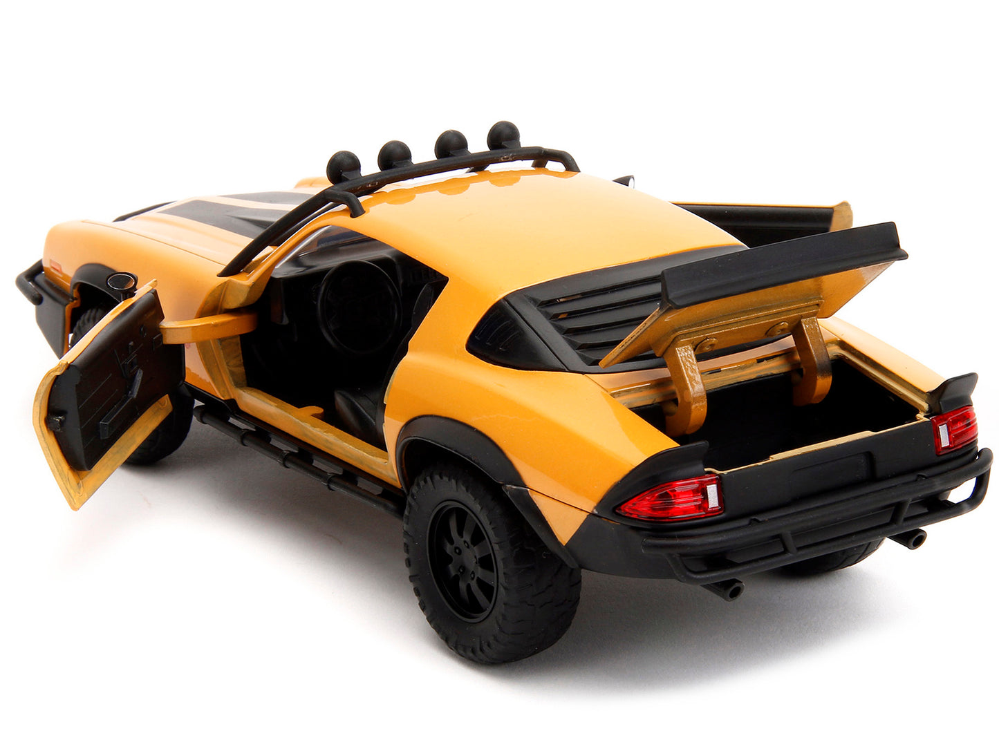 1977 Chevrolet Camaro Off-Road Version "Bumblebee" Yellow Metallic with Black Stripes and Transformers Logo Diecast Statue "Transformers: Rise of the Beasts" (2023) Movie "Hollywood Rides" Series 1/24
