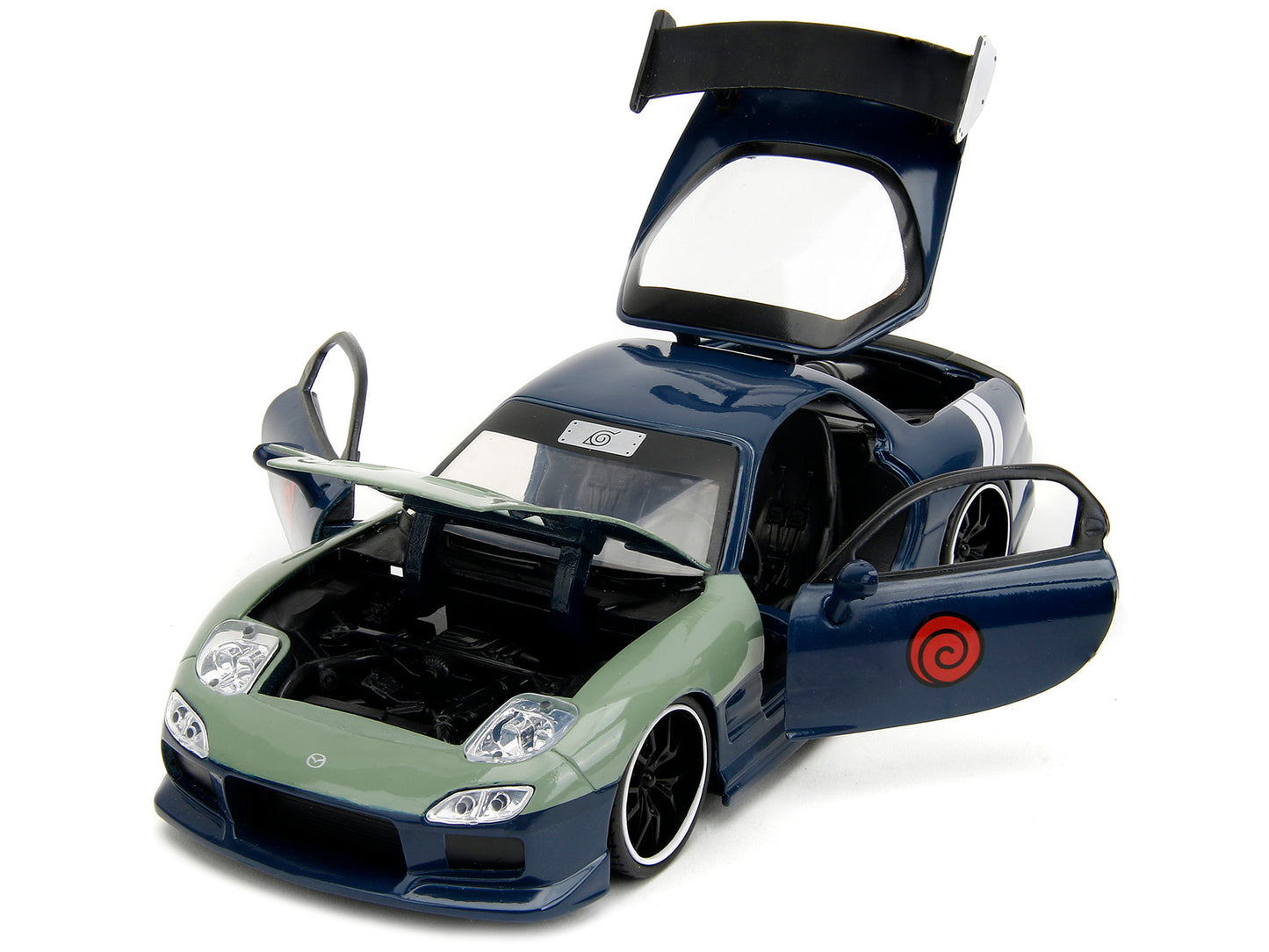1993 Mazda RX-7 Dark Blue with Green Hood and Kakashi Hatake Diecast Figure "Naruto Shippuden" (2009-2017) TV Series "Anime Hollywood Rides" 1/24 Model Car by Jada <h2>1993 Jada</h2> <p>High-quality p