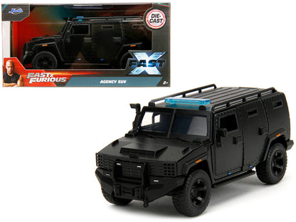 Agency SUV Matt Black "Fast X" (2023) Movie & Furious" Series 1/32 Diecast Model Car by Jada <h2>Agency Jada</h2> <p>High-quality perfect for collectors and enthusiasts. Features detailed interior ext