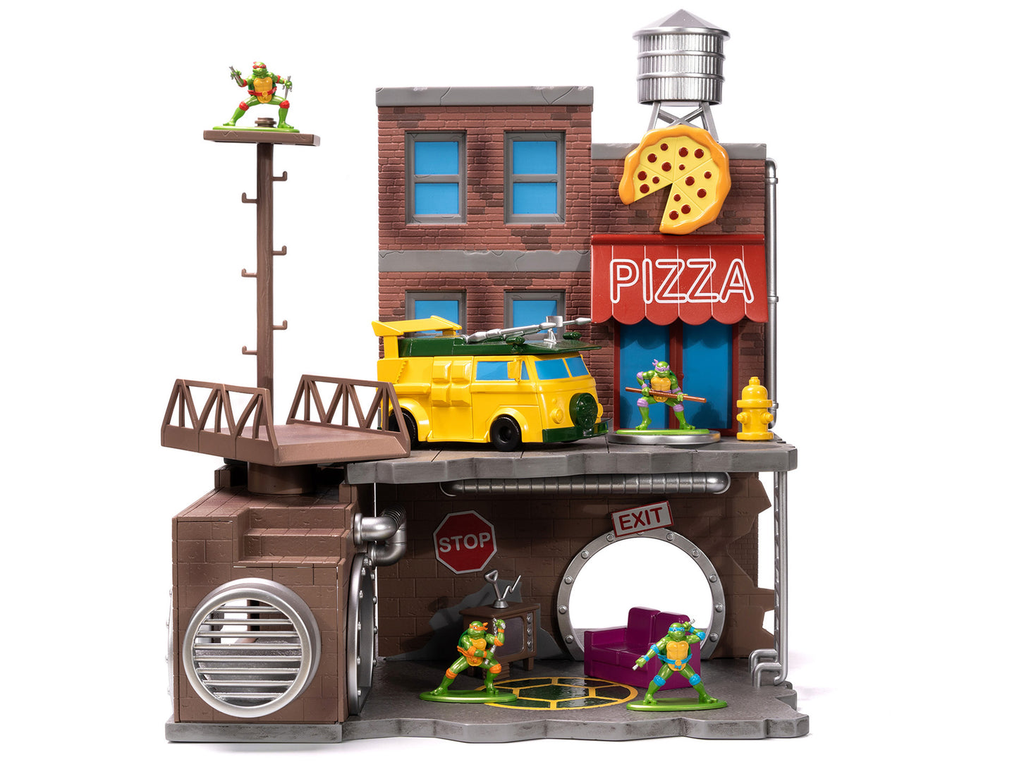 "Teenage Mutant Ninja Turtles" Turtle Lair Diorama Set with Figures and Party Wagon "Nano Scene" Series Model by Jada <h2>"Teenage Jada</h2> <p>High-quality diecast car perfect for collectors enthusia