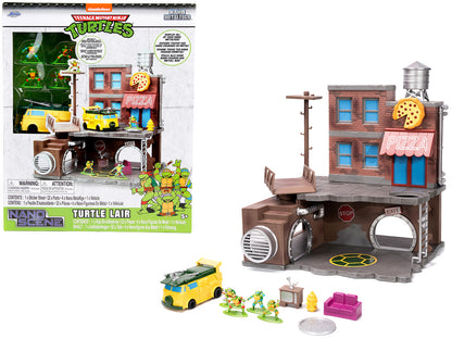 "Teenage Mutant Ninja Turtles" Turtle Lair Diorama Set with Figures and Party Wagon "Nano Scene" Series Model by Jada <h2>"Teenage Jada</h2> <p>High-quality diecast car perfect for collectors enthusia
