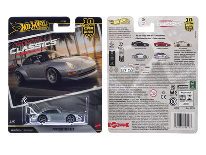 Porsche 993 GT2 Gray Metallic "Modern Classics" Series Diecast Model Car by Hot Wheels