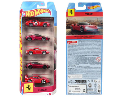 Ferrari 5 piece Set T&y Diecast Model Cars by Hot Wheels