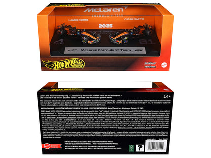 "McLaren Formula 1 Team" Formula One F1 World Championship (2025) 2 Piece Set T&y Diecast Model Cars by Hot Wheels