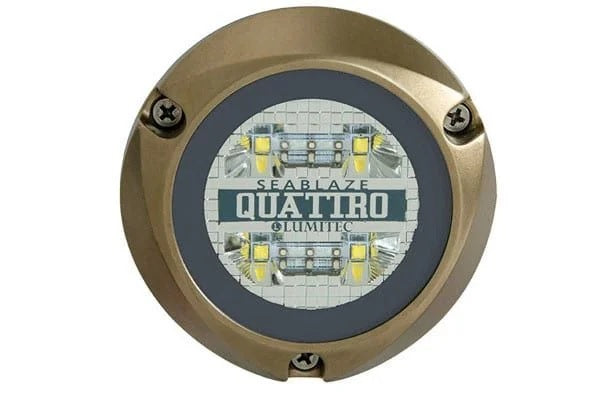Lumitec Quattro Dual Color Blue/White Wtron Surface Mount Bronze Housing 12/24VDC