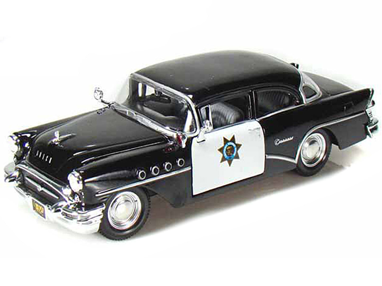 1955 Buick Century Police Car Black and White 1/26 T&y Diecast Model Car by Maisto
