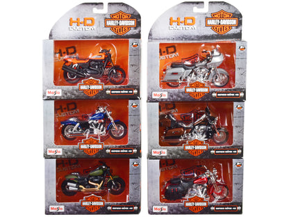 Harley-Davidson Motorcycles 6 piece Set Series 42 1/18 T&y Diecast Motorcycle Models by Maisto