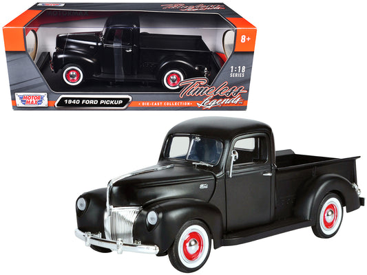 1940 Ford Pickup Matt Black 1/18 Diecast Model Car by Motormax <h2>1940 Motormax</h2> <p>High-quality perfect for collectors and enthusiasts. Features detailed interior exterior craftsmanship, realist