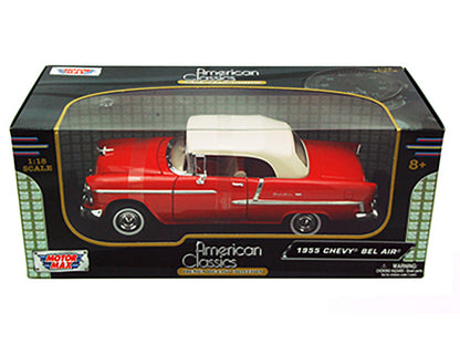 1955 Chevrolet Bel Air Convertible Soft Top Red 1/18 Diecast Car Model by Motormax <h2>1955 Motormax</h2> <p>High-quality perfect for collectors and enthusiasts. Features detailed interior exterior cr