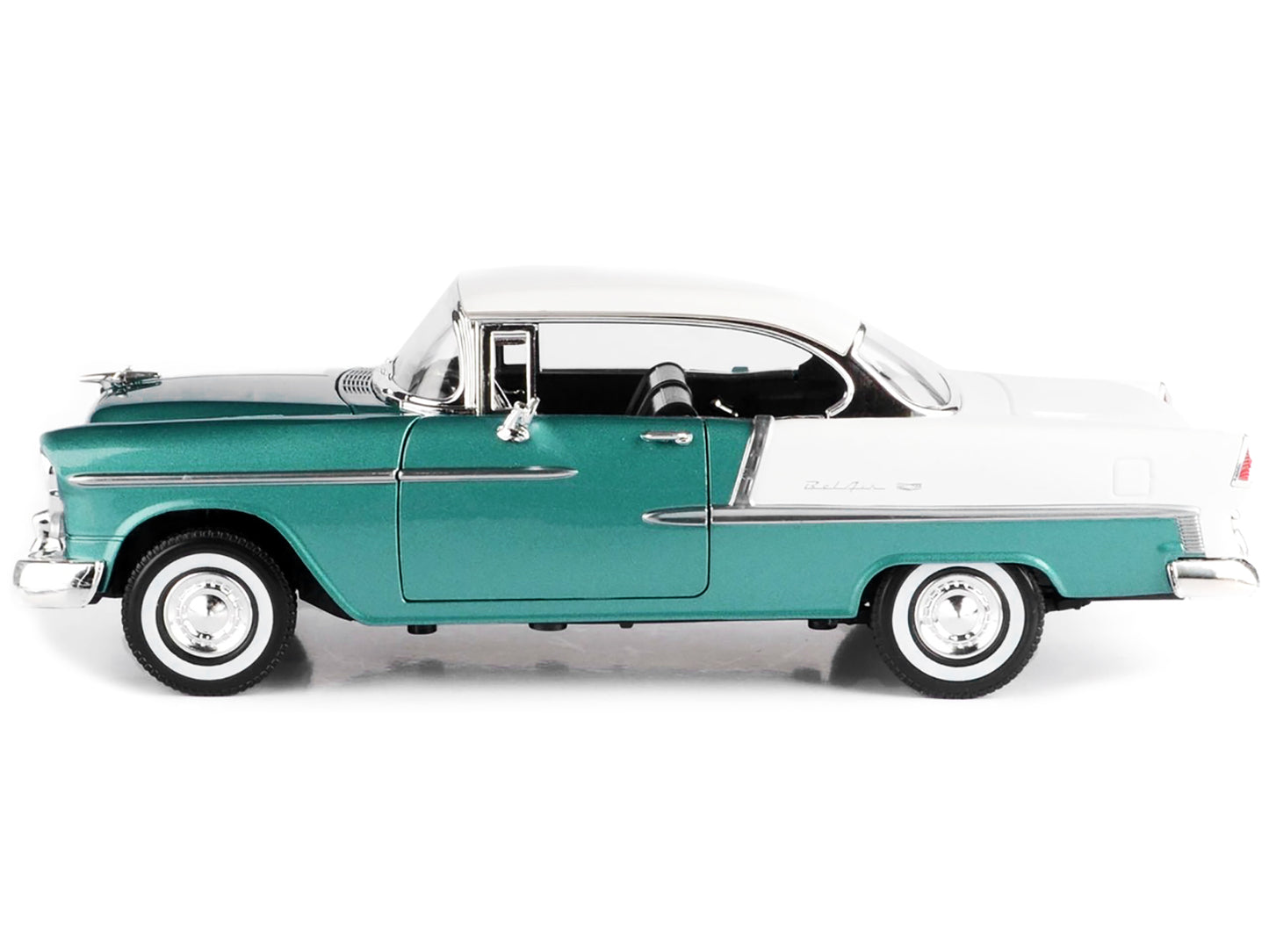 1955 Chevrolet Bel Air Hard Top Green Metallic and White 1/18 Diecast Model Car by Motormax <h2>1955 Motormax</h2> <p>High-quality perfect for collectors enthusiasts. Features detailed interior exteri