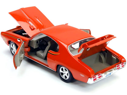 1969 Pontiac GTO Judge Orange with Stripes 1/24 Diecast Model Car by Motormax <h2>1969 Motormax</h2> <p>High-quality perfect for collectors and enthusiasts. Features detailed interior exterior craftsm