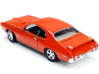 1969 Pontiac GTO Judge Orange with Stripes 1/24 Diecast Model Car by Motormax <h2>1969 Motormax</h2> <p>High-quality perfect for collectors and enthusiasts. Features detailed interior exterior craftsm
