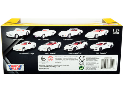 1979 Chevrolet Corvette C3 White with Black Top and Red Interior "History of Corvette" Series 1/24 Diecast Model Car by Motormax