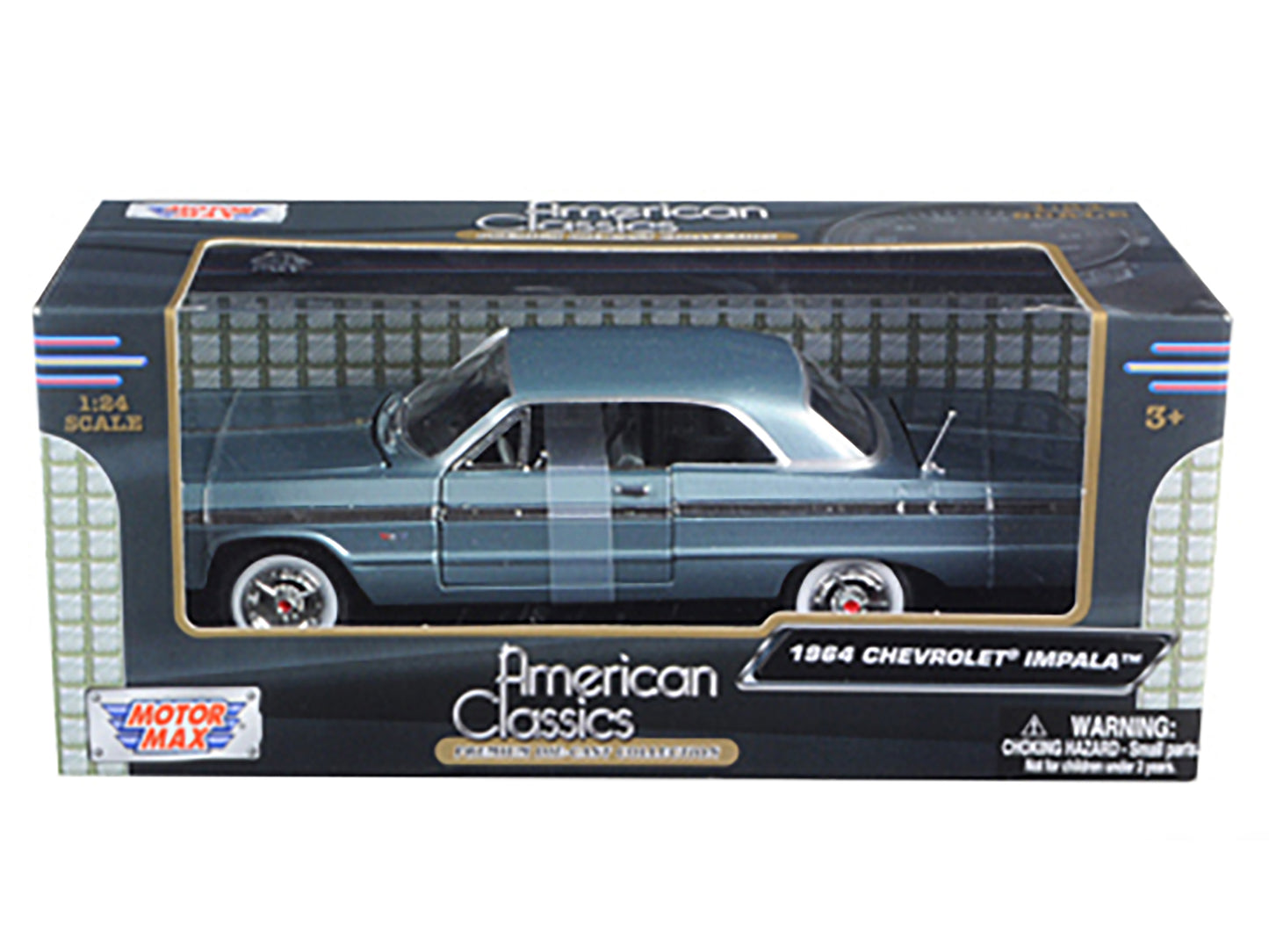 1964 Chevrolet Impala Blue 1/24 Diecast Model Car by Motormax <h2>1964 Motormax</h2> <p>High-quality perfect for collectors and enthusiasts. Features detailed interior exterior craftsmanship, realisti