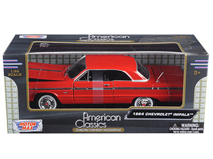 1964 Chevrolet Impala Red 1/24 Diecast Model Car by Motormax <h2>1964 Motormax</h2> <p>High-quality perfect for collectors and enthusiasts. Features detailed interior exterior craftsmanship, realistic