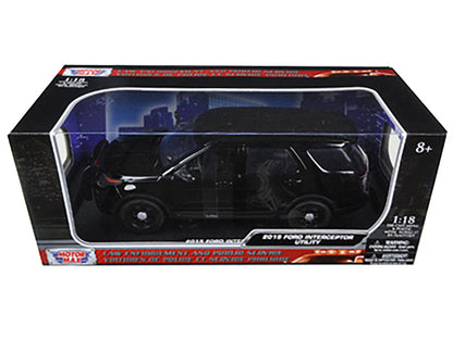 2015 Ford Police Interceptor Utility Special Service Plain Black 1/18 Diecast Model Car by Motormax <h2>2015 Motormax</h2> <p>High-quality perfect for collectors and enthusiasts. Features detailed int